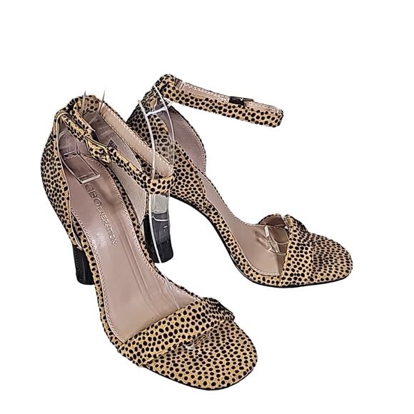 BCBGeneration Lexana Animal Print Leather Heeled Sandals Womens Size 5 - Picture 1 of 14